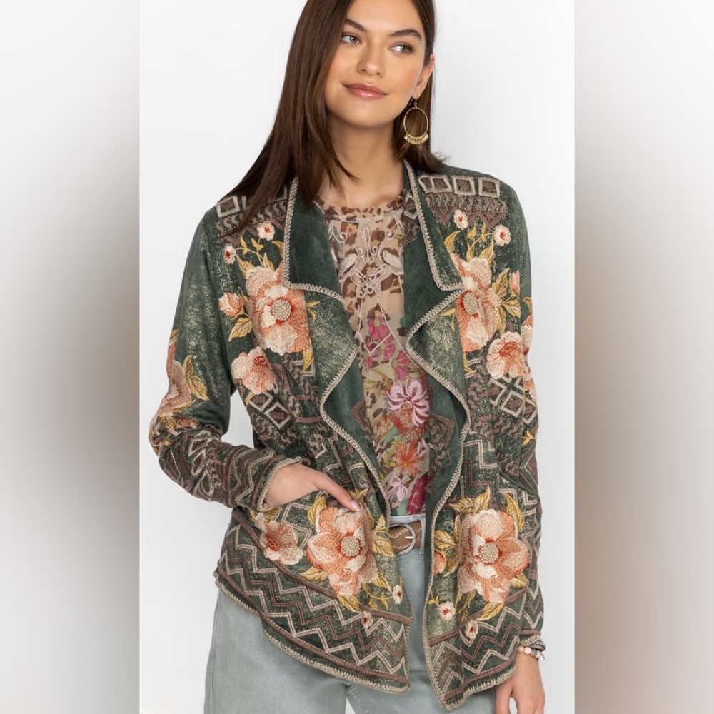 Johnny Was BIYA METALLIC SHORT SWEATER Limited Edition